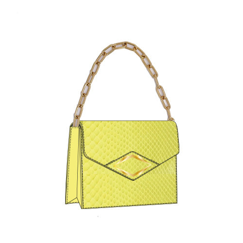 Yellow snakeskin bag hot sale